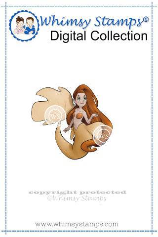 Mermaid Ponytail - Digital Stamp - Whimsy Stamps