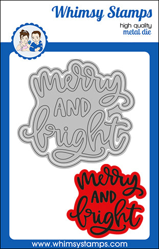 **NEW Merry and Bright Word and Shadow Die Set - Whimsy Stamps