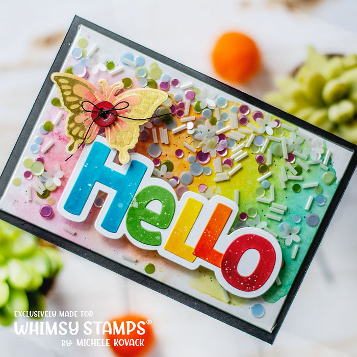 Hello Word and Shadow Die Set - Whimsy Stamps