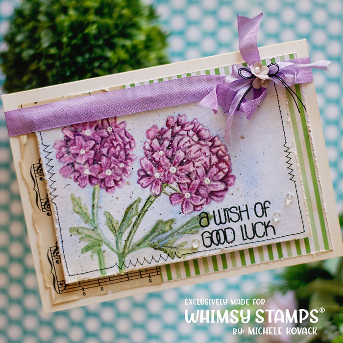 **NEW Good Luck Flowers Clear Stamps - Whimsy Stamps