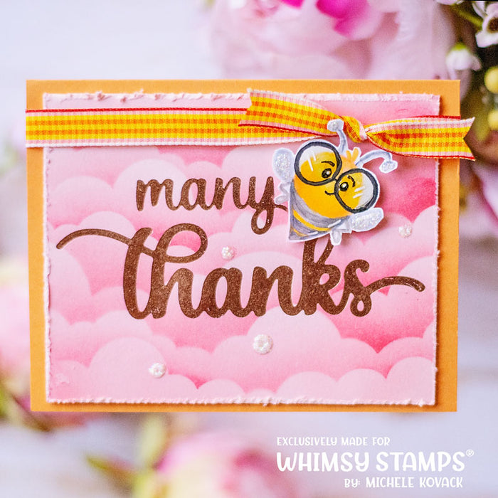 **NEW Many Thanks Word Hot Foil Plate - Whimsy Stamps