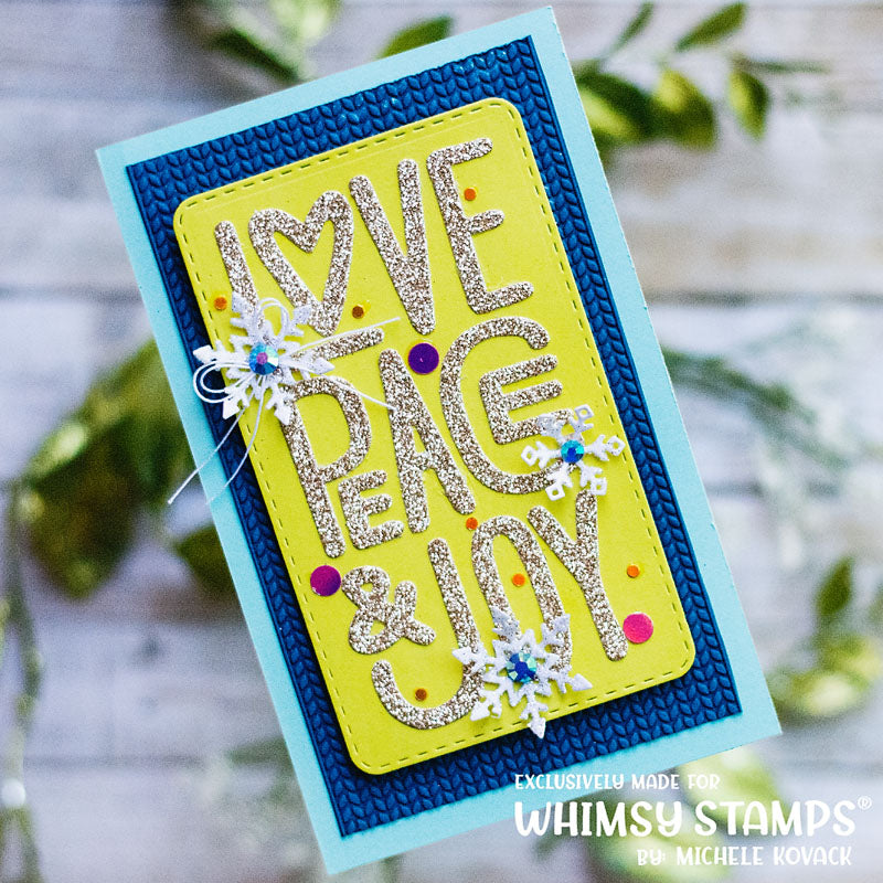 **NEW Peace Love Joy Die Set - Whimsy Stamps