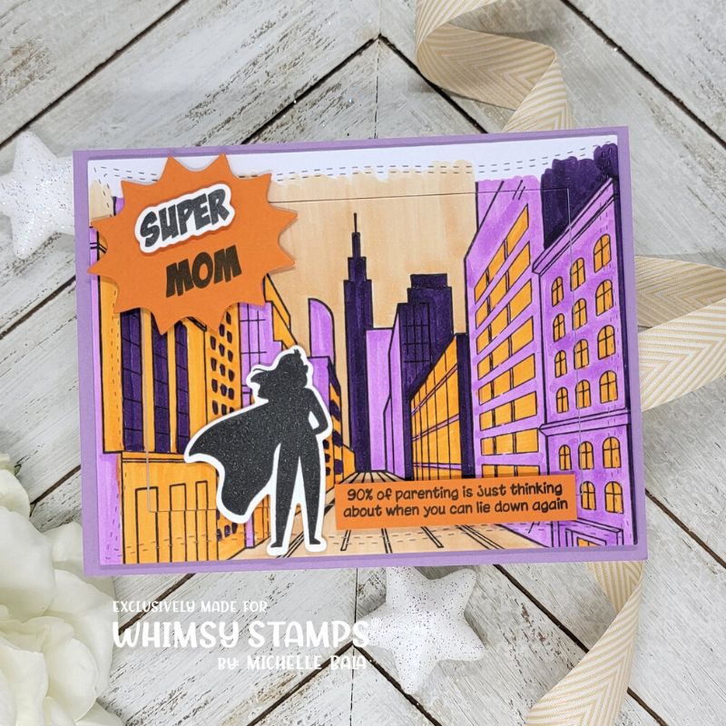 **NEW City Street Background Rubber Cling Stamp - Whimsy Stamps