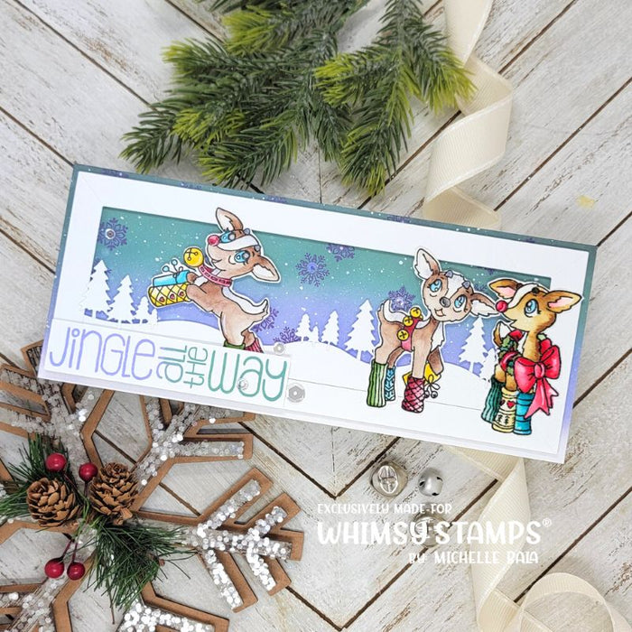 **NEW Reindeer Games - Jingle All the Way Clear Stamps - Whimsy Stamps
