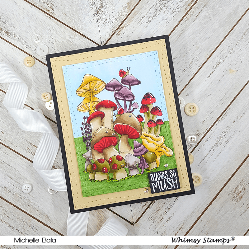 Mushroom Mash Up Rubber Cling Stamp - Whimsy Stamps