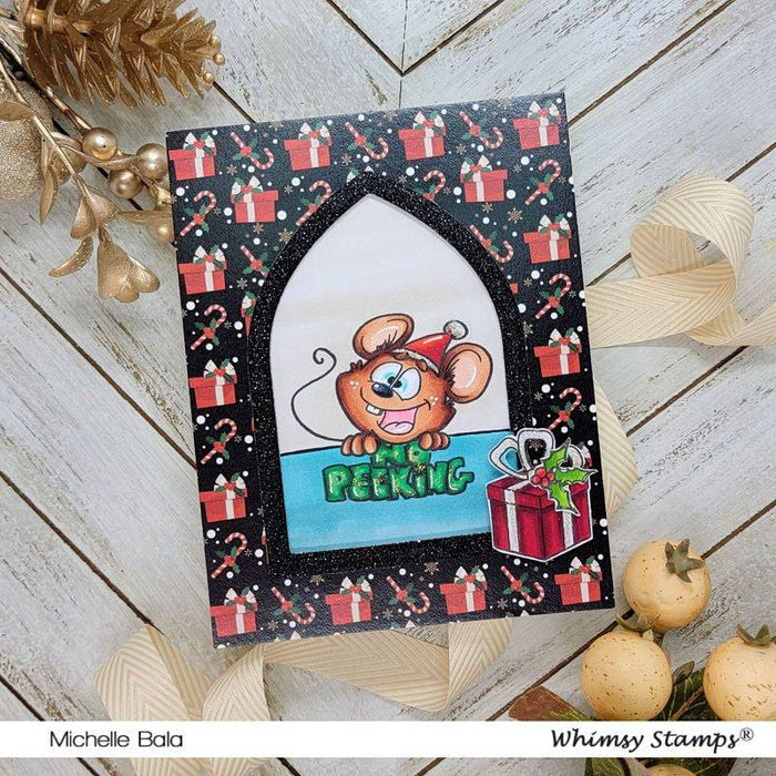 No Peeking Mice Clear Stamps - Whimsy Stamps