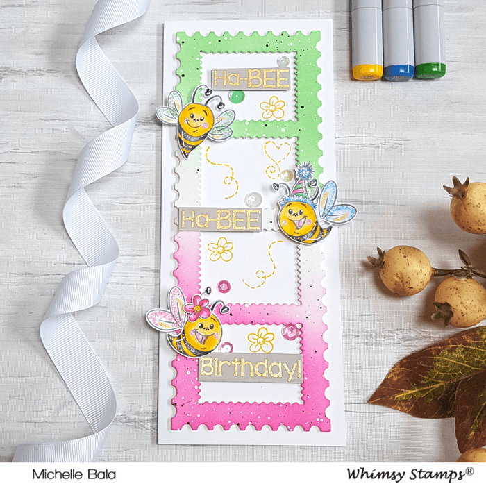 Hap-Bee Birthday Clear Stamps - Whimsy Stamps
