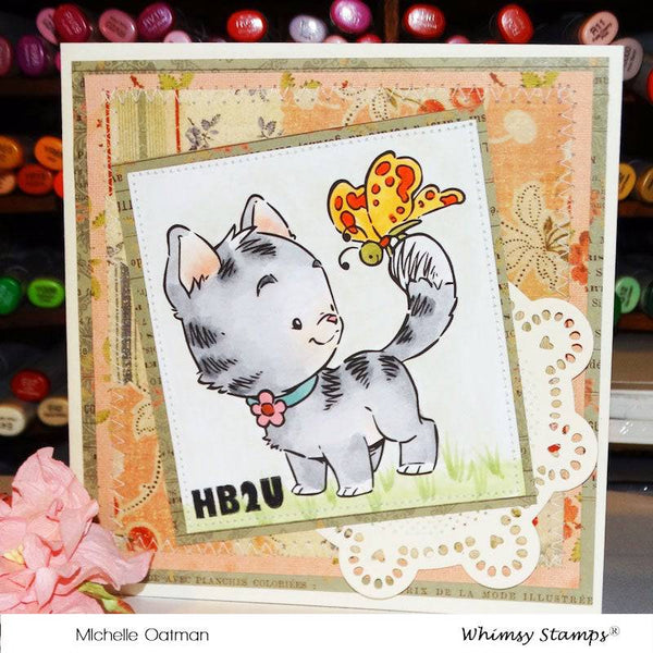 Kitty with Butterfly - Digital Stamp - Whimsy Stamps