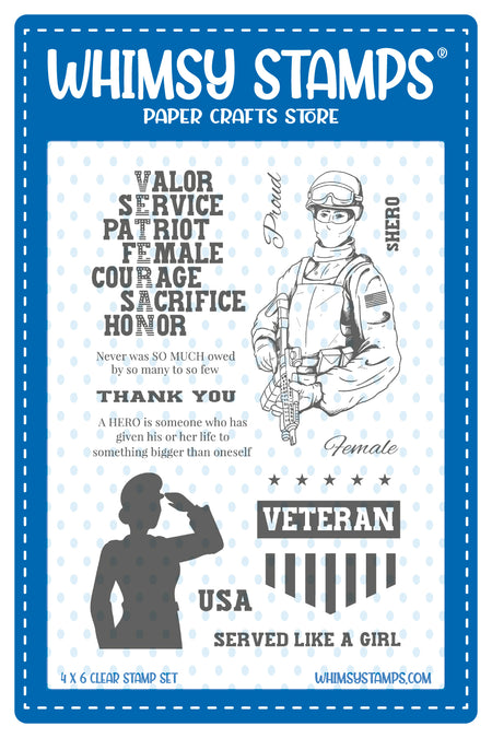 **NEW PREORDER Military Sheroes Clear Stamps - Whimsy Stamps