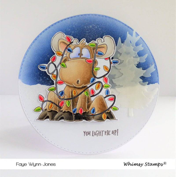 Moose Tangle Rubber Cling Stamp - Whimsy Stamps