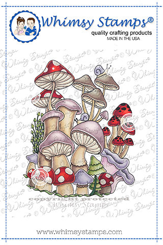 **NEW Mushroom Mash Up Rubber Cling Stamp - Whimsy Stamps