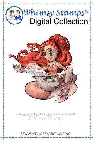 Musician Mermaid - Digital Stamp - Whimsy Stamps