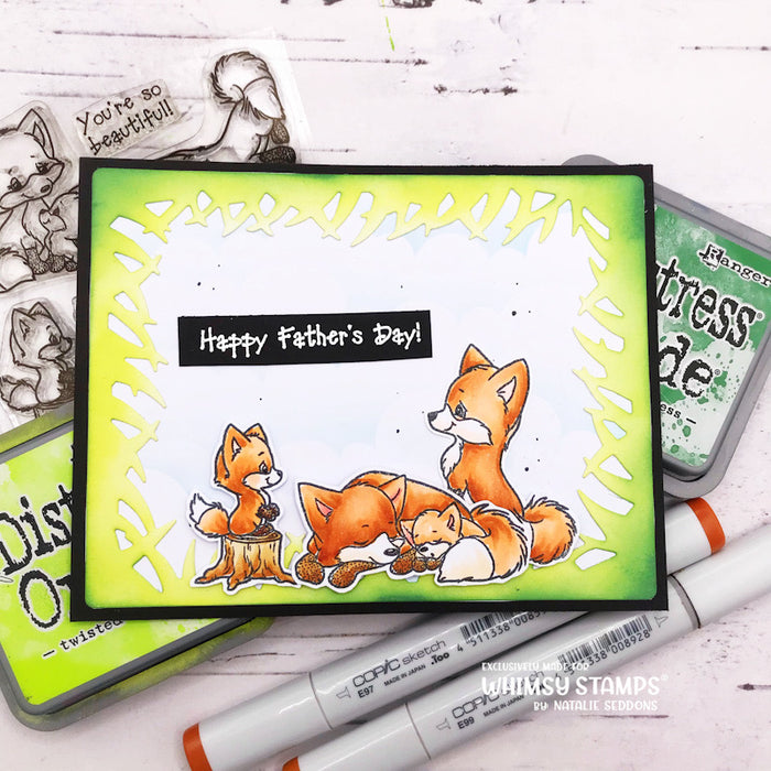 **NEW Fox Family Clear Stamps - Whimsy Stamps