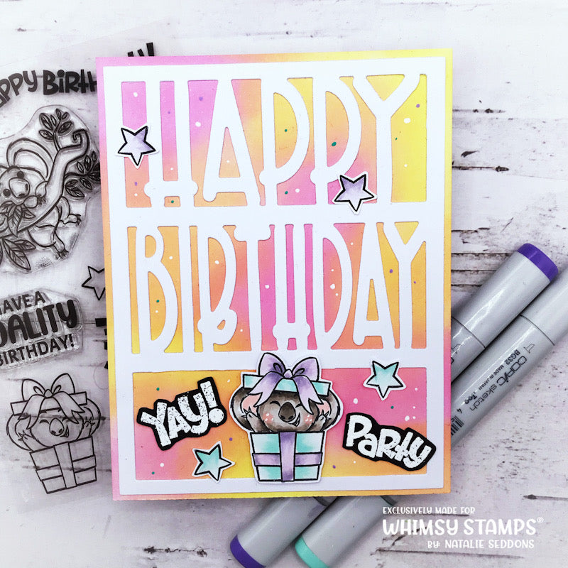 **NEW Koala Birthday Clear Stamps - Whimsy Stamps