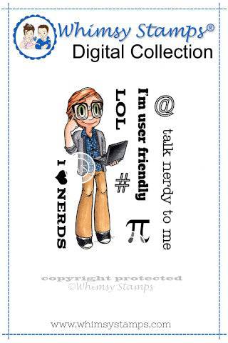 Nerdy Kody - Digital Stamp - Whimsy Stamps