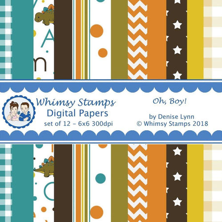 Oh Boy - Digital Papers - Whimsy Stamps