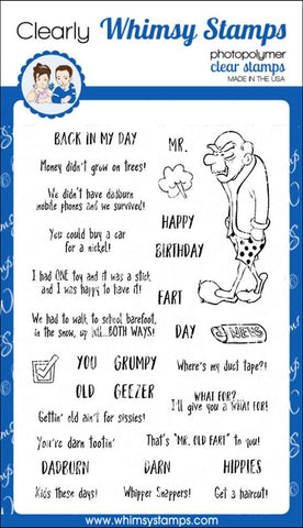Old Geezer Clear Stamps - Whimsy Stamps