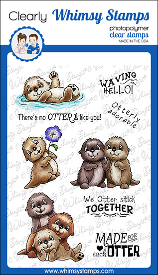 **NEW Otter Variety 2 Clear Stamps - Whimsy Stamps