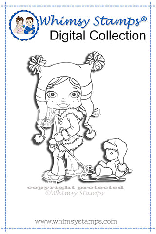 Polka Dot Pals Alpini - Digital Stamp - Whimsy Stamps