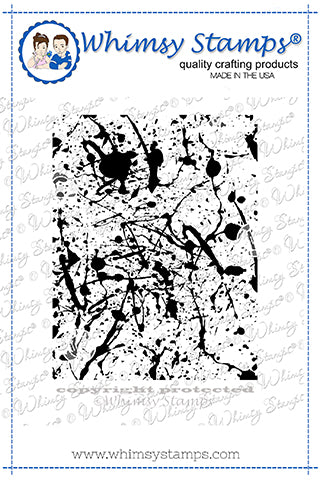 **NEW Paint Splatters Background Rubber Cling Stamp - Whimsy Stamps