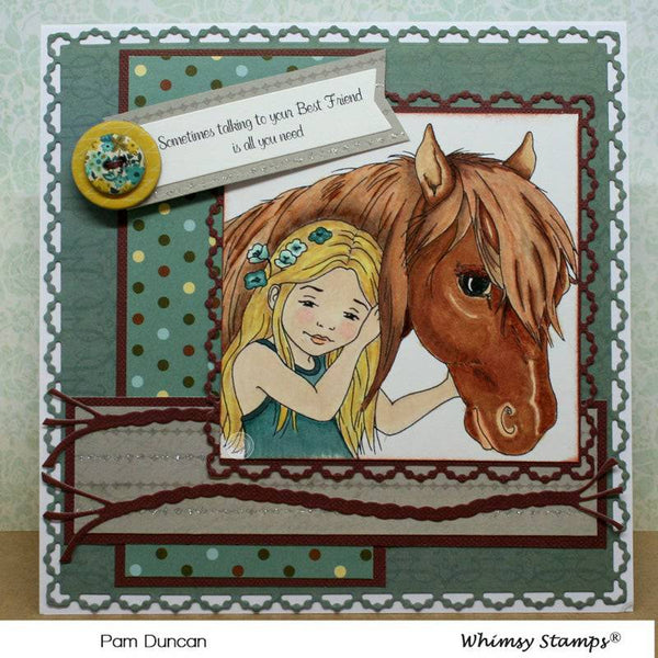 Best of Friends Girl - Digital Stamp - Whimsy Stamps