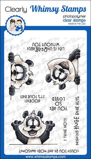 **NEW Panda Peekers Clear Stamps - Whimsy Stamps