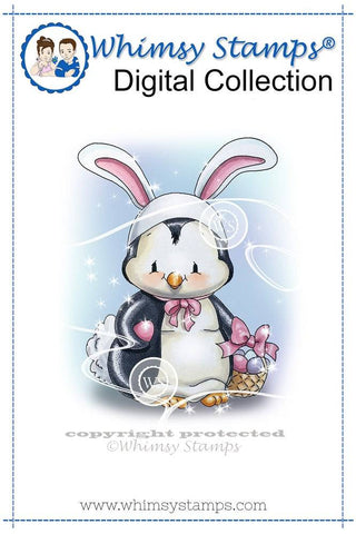 Penguin Easter Bunny - Digital Stamp - Whimsy Stamps
