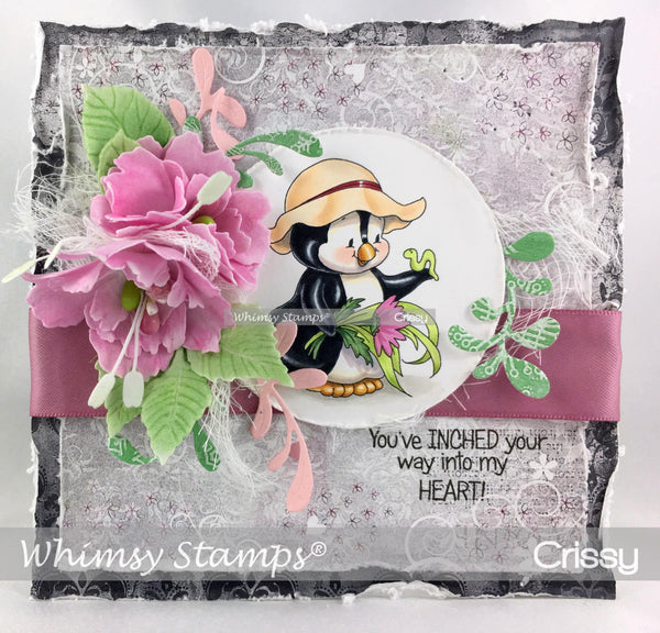 Penguin Gardener Clear Stamps - Whimsy Stamps