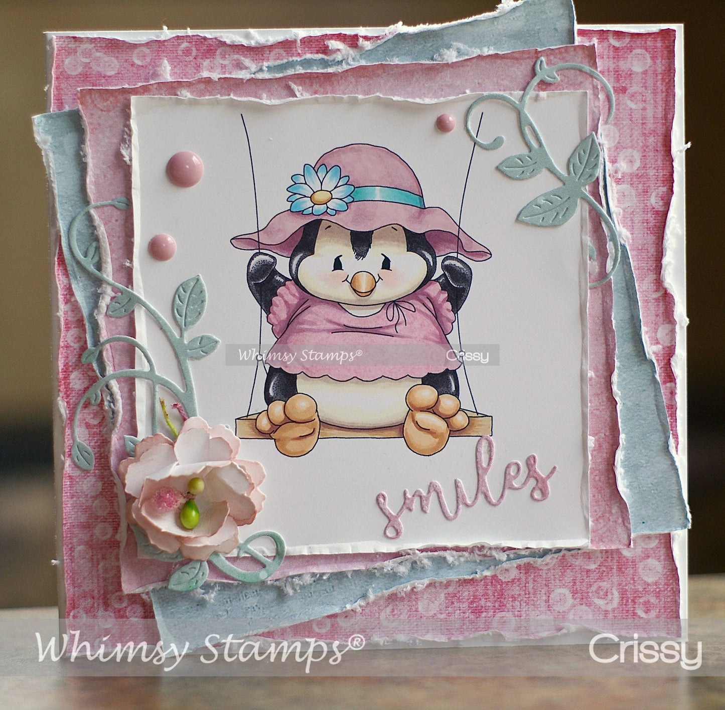 Penguin Swings - Digital Stamp - Whimsy Stamps