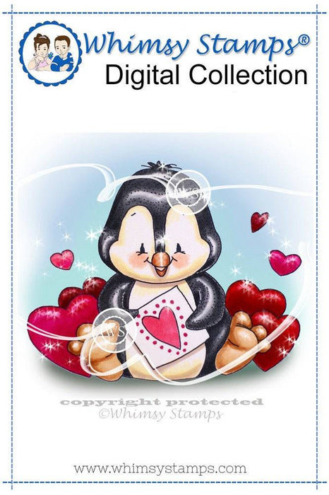 Penguin Valentine - Digital Stamp - Whimsy Stamps