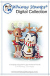 Penguin and Reindeer Friend - Digital Stamp - Whimsy Stamps