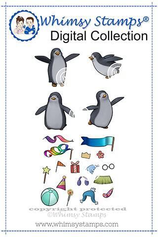 Penguin Pals and Accessories - Digital Stamp - Whimsy Stamps