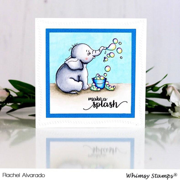 Ellie Blows Bubbles - Digital Stamp - Whimsy Stamps