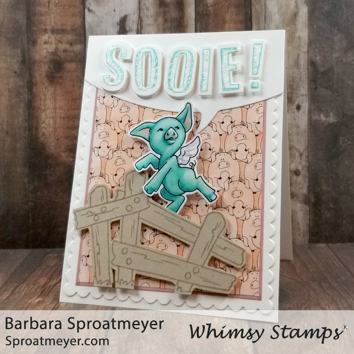 Pigs Can Fly Too - Digital Stamp - Whimsy Stamps