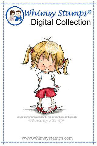 Pigtail Gabby - Digital Stamp - Whimsy Stamps