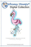 Pinky Flamingo - Digital Stamp - Whimsy Stamps