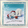 Polar Bear and Seal Rubber Cling Stamp - Whimsy Stamps