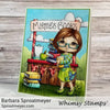 Polka Dot Pals Mieme Book Stand - Digital Coloring Scene - Whimsy Stamps
