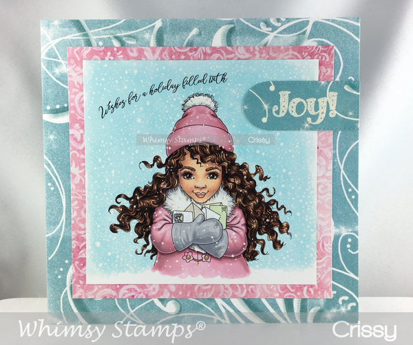 Pretty Girl Happy Mail - Digital Stamp - Whimsy Stamps