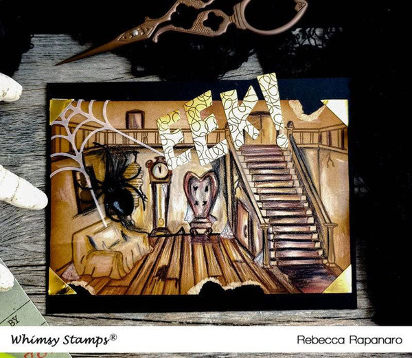 Haunted Parlor Rubber Cling Stamp - Whimsy Stamps