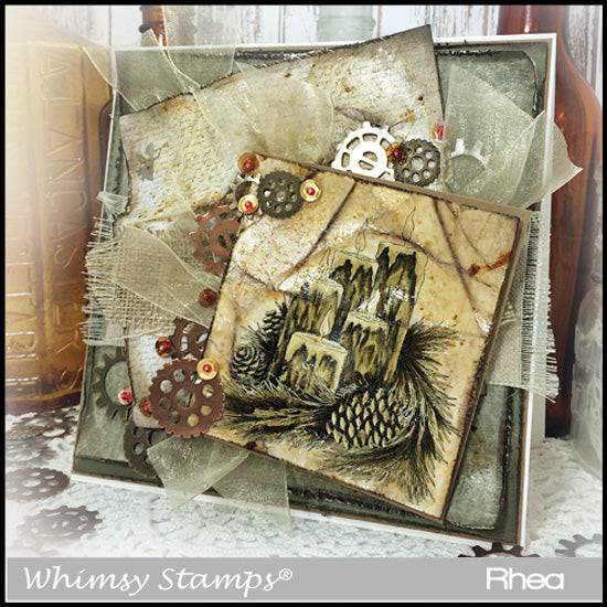 Candle Light Rubber Cling Stamp - Whimsy Stamps