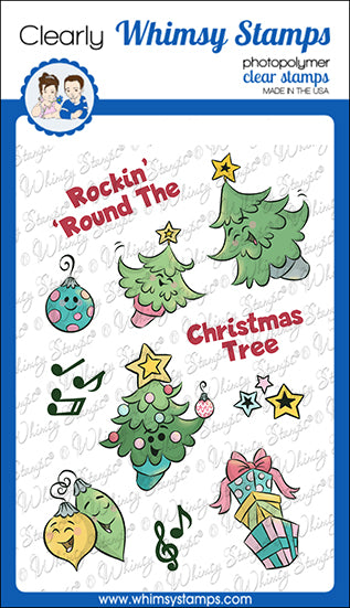*NEW Rockin' Christmas Tree Clear Stamps - Whimsy Stamps