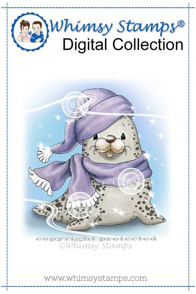 Seal on Ice - Digital Stamp - Whimsy Stamps