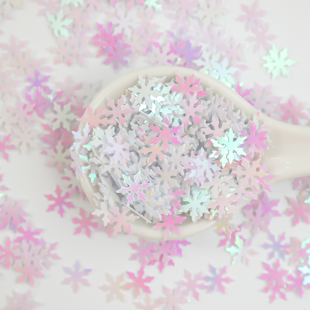 Confetti - Snowflakes Iridescent White - Whimsy Stamps