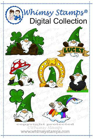 Lucky Gnomes Set - Digital Stamp - Whimsy Stamps