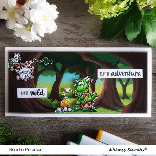 Camping Dragons Clear Stamps - Whimsy Stamps