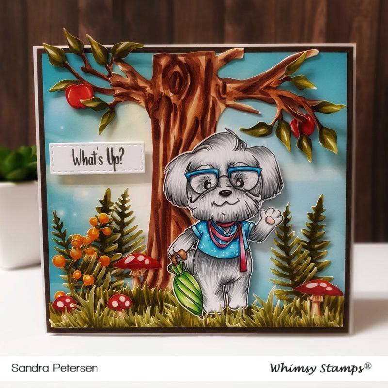 Maltese Hipster Dog - Digital Stamp - Whimsy Stamps