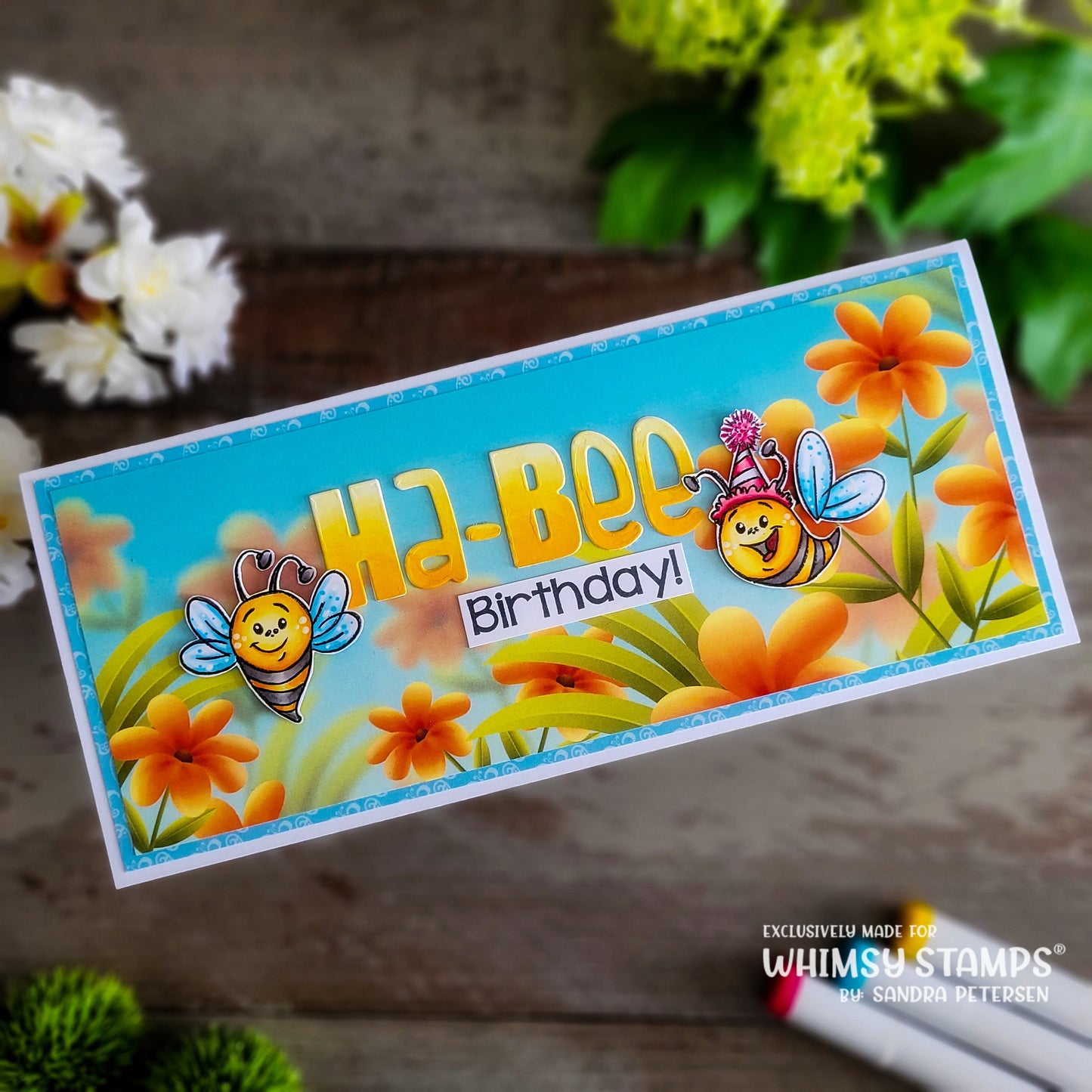 Hap-Bee Birthday Clear Stamps - Whimsy Stamps