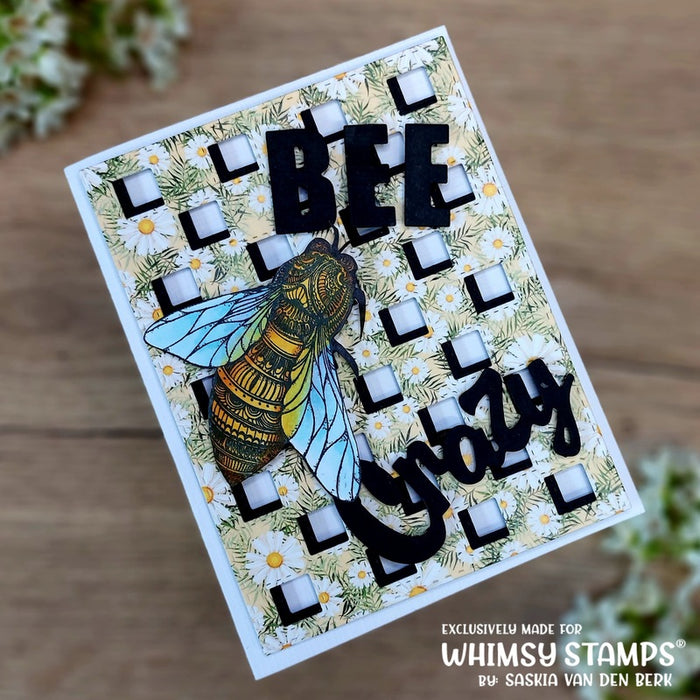 Big Bumble Background Rubber Cling Stamp - Whimsy Stamps