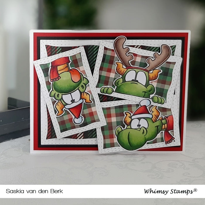 *NEW Dragon Holiday Peekers Clear Stamps - Whimsy Stamps